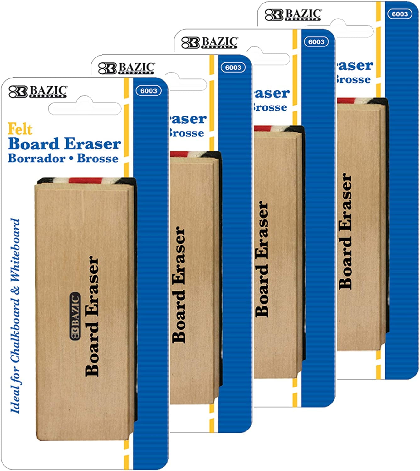 Bazic Chalkboard Eraser, Wood Felt Blackboard Whiteboard Erasers