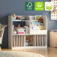 thumbnail image 3 of 5-Tier Kids Bookshelf with Curtain - Toy & Book Organizer for Nursery, Living Room & Kids Room (White), 3 of 10