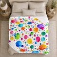 thumbnail image 5 of Colorful Watercolor Polka Dot Cheerful Confetti Circle, Playful Artistic Scene, Warm Flannel Blanket for Home Library and Reading Nook, Art Lovers Housewarming Gift, Artistic Home Decor, 5 of 9