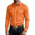 thumbnail image 3 of Men's Classic Fit Long Sleeve Button Up Shirt Breathable Cotton Blend Western Style Top for Daily & Outdoor Wear, 3 of 8