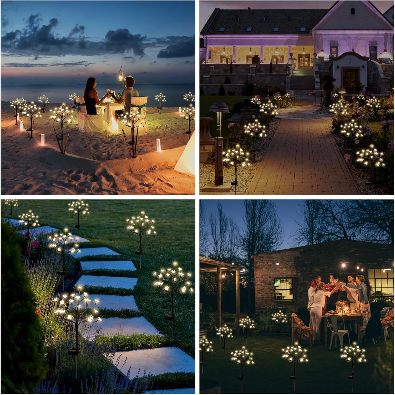 Solar Flowers Lights Garden Decor, Solar Garden Lights Outdoor Decorative,2Pack 40LED Solar Lights Outdoor Garden Waterproof for Outside Yard,Lawn,Patio,Pathway Decorations Gardening Gifts