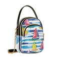 thumbnail image 7 of FORMRS Crossbody Bag for Women Quilted Travel Shoulder Cell Phone Purse with Chain Strap Handbag, Yellow Hand Drawn Sailboats, 7 of 7