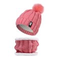 thumbnail image 1 of Conjunto de bufanda con Gorro Sunnimix pompones rosado invierno, 1 of 6