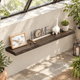 Floating Shelves For Wall Decor Rustic Solid Elm Wood Live Edge Mounted ...