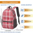 thumbnail image 3 of Red and White Checkered Pattern 17" School Backpacks for Teens,Waterproof Oxford Fabric,S-Shape Padded Straps for School,Travel,Hiking,Camping, 3 of 6