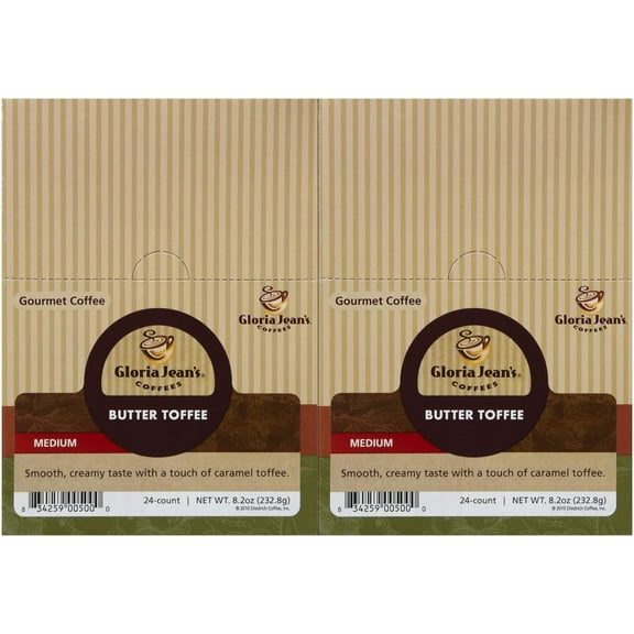 Gloria Jeans Coffees, Butter Toffee, 24 ct K-Cups for Brewers, 2 pk