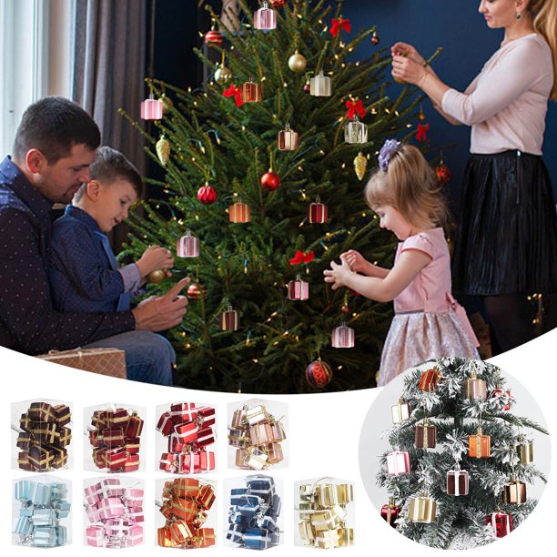Christmas Decorations Plastic Electroplating Gift Bag Special 12PCS Christmas Tree Pendant Hanging Gift