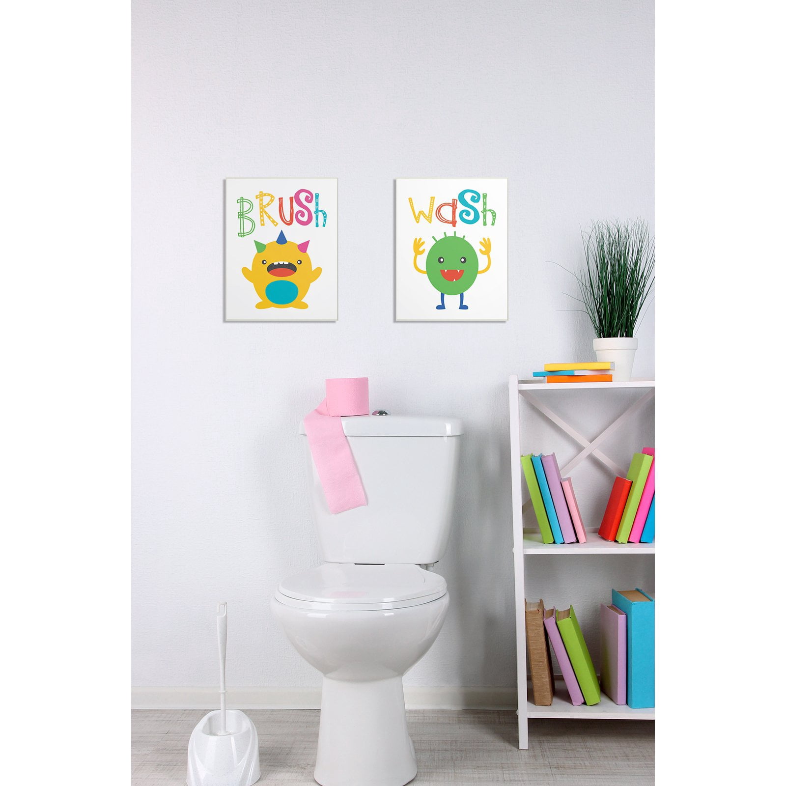 The Kids Room by Stupell Wash Monster Cartoon Typography Stretched Canvas Wall Art, 16 x 1.5 x 20