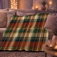 thumbnail image 5 of Earthy Tartan With Rust Green And Gold, Cozy Flannel Blanket with Rustic Tartan Plaid Print, Housewarming Gift for Rustic Plaid Enthusiasts, Home Decor for Bedroom and Living Room, 5 of 7