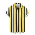 thumbnail image 5 of Awdenio T Shirts for Man Striped Casual Short Sleeve Button Down Summer Beach Shirt Tropical Hawaiian Shirts, 5 of 6