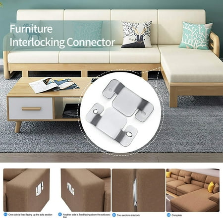 

Hooks for Hanging Heavy Duty Couch Furniture Connector Metal Sofa Connector Bracket with Screws