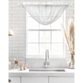 thumbnail image 4 of Waterfall Valances for Windows, Pure White Kitchen Sheer Valance Curtains, Simple Solid Color Rod Pocket Elegant Swag Valances for Living Room Bedroom, 47.2"x38.5", 1 Panel, 4 of 8
