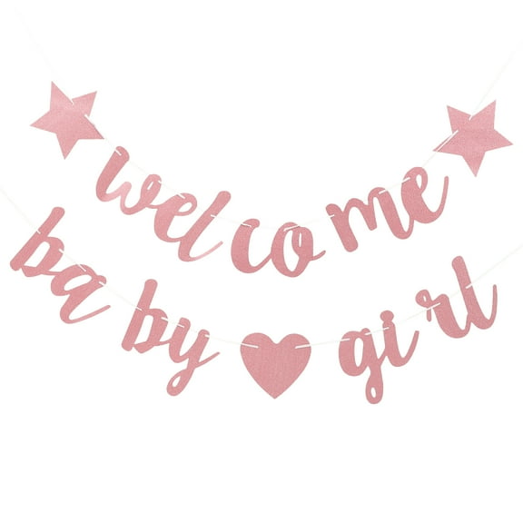 PINXOR Welcome Baby Girl Banner Decoration for Baby Showers