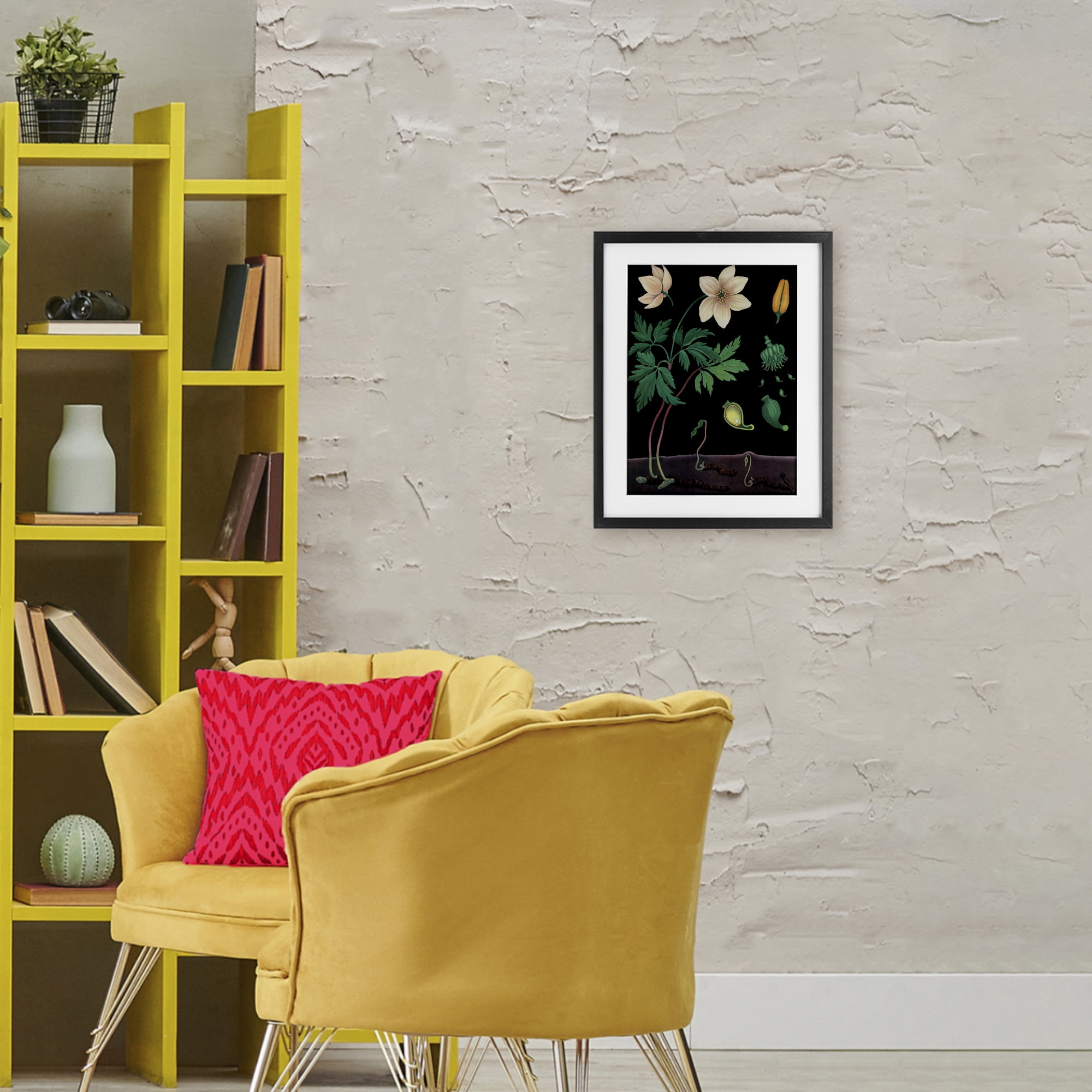 Stupell Industries Sprouting Wildflower Illustrations Black Framed Print Under Glass, design by Vintage Hustle