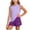 Purple, variant on LEKWK Girls Summer Workout Set Kid Breathable Quick Dry Mesh Tracksuit Sleeveless Crewneck Tank Tops and Running Shorts Athletic Casual Gym Playwear