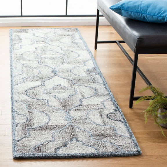 SAFAVIEH Abstract Zyana Geometric Runner Rug, Blue/Brown, 2'3" x 8'