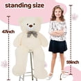 thumbnail image 3 of Peluche SNOWOLF con forma de oso de peluche gigante blanco de 120 cm, 3 of 6