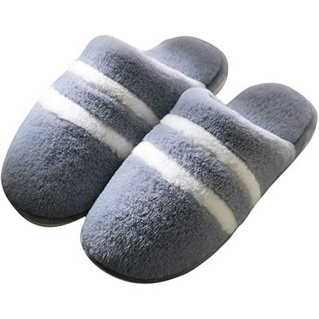 

shuwee Womens House Slippers Comfy Soft Faux Fur Slippers Womens Mens House Slipper Scuff Memory Foam Anti-Slip Slippers