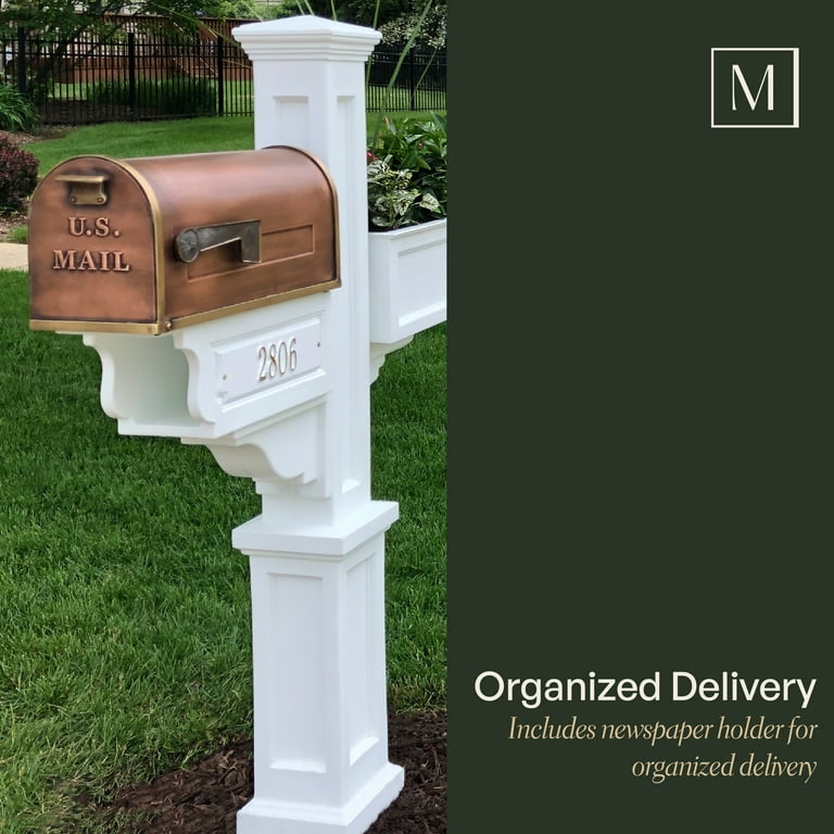 Mayne Signature Plus Mailbox Arm Mount Black Plastic Mailbox Post