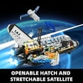thumbnail image 4 of Space Shuttle Building Block Set -Spaceship Building Toy with Stretchable Satellite, Translucent Design Collection for Home Office Decor,(536PCS), 4 of 7