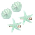 thumbnail image 1 of 4 horquillas para el pelo con forma de estrella de mar y concha para mujeres y niñas., 1 of 5