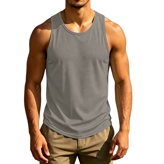 Tank Tops Men Moisture-Wicking Quick-Dry Sleeveless Tops Breathable Muscle Fit Gym Workout Running Shirt for Summer, S