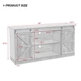 thumbnail image 6 of DREAMSIDEA TV Stand for 60+ inch TV,Farmhouse Entertainment Center with Sliding Barn Doors,Wood TV Stand Media Console Storage Cabinet for Living Room, Dark Walnut, 6 of 6