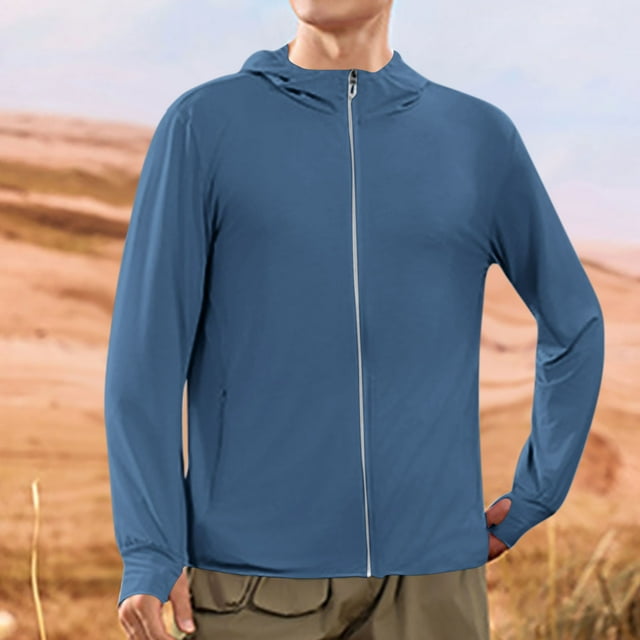 Chemise à Capuche Protection Solaire pour Hommes, Chemise Légère à Manches Longues pour Extérieur, Chemise Respirante en UPF pour Pêche Randonnée, Blouse Décontractée Anti-Humidité