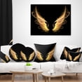 thumbnail image 3 of Designart Golden Angel Wings on Black - Abstract Throw Pillow - 18x18, 3 of 4