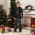 thumbnail image 5 of Yuaguia Family Christmas Matching Pajamas Set, Wish You a Merry Christmas Tree Letter Print Long Sleeve Tops and Black Snowflake Print Pants, Holiday Sleepwear, Men S, 5 of 5
