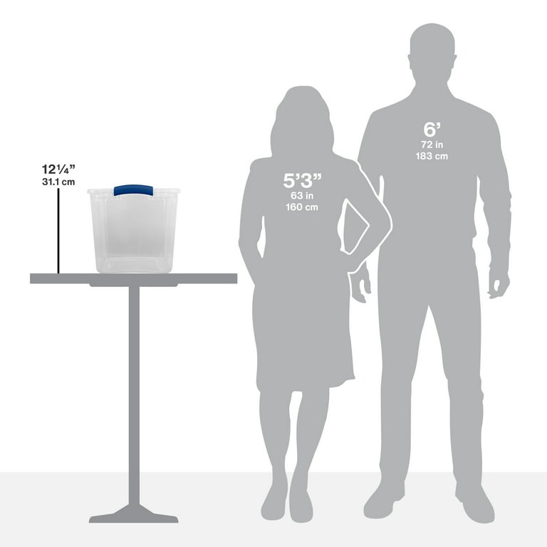 Sterilite Small Storage Bin, 27 Quart Clear Plastic Storage