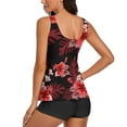 thumbnail image 4 of Modest Tankini Swimsuits for Women Two Piece Bathing Suits Floral Print Tank Top with Boyshorts, 4 of 7