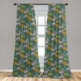 thumbnail image 5 of Ambesonne Funny Sloth Curtains, Jungle Plants Leaves, Pair of 28"x84", Grey and Multicolor, 5 of 5