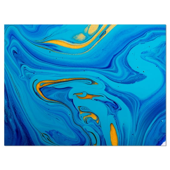 Design Art Light Blue Acrylic Paint  Canvas Print