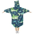 thumbnail image 2 of FORMRS Wearable Blanket Hoodie with Sleeves for Kids Cozy Flannel Sweatshirt, Sharks Pattern, 2 of 7