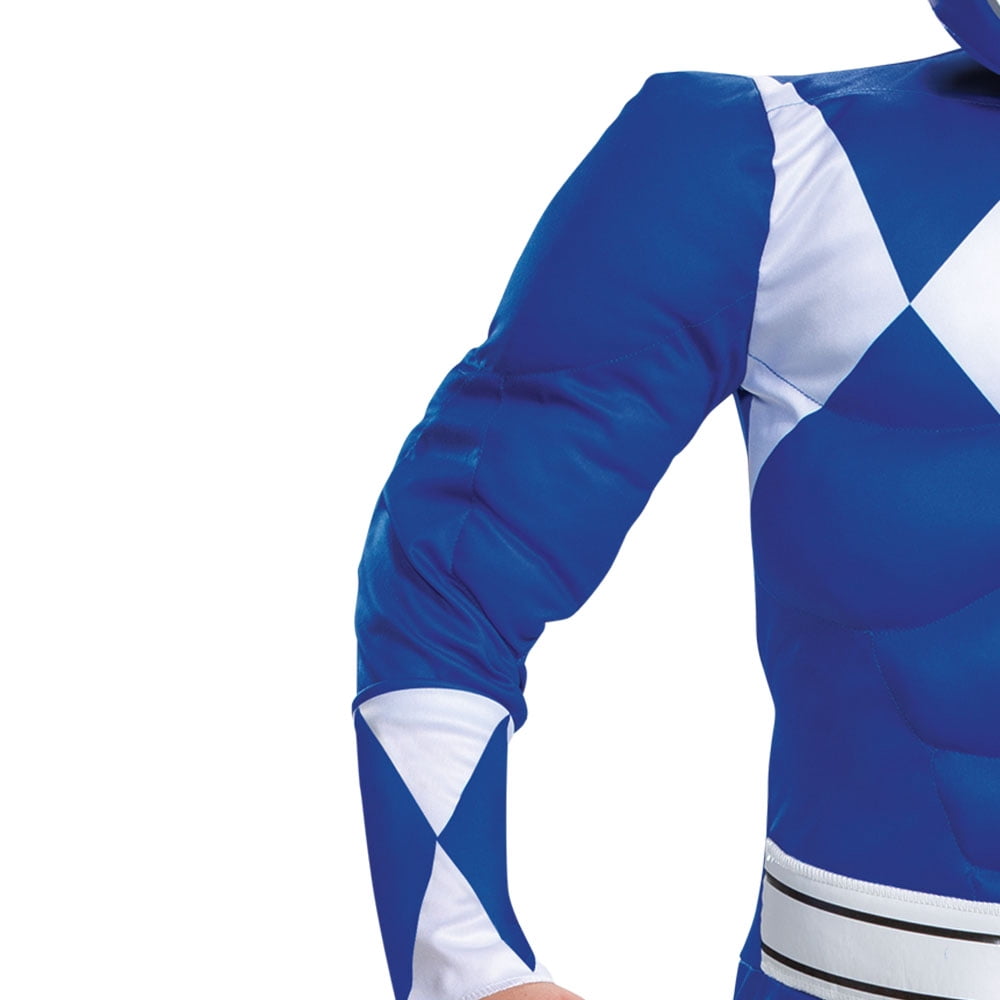 Mighty Morphin Power Rangers, Blue Ranger Halloween Costume for Children, Boys Size M (8), by Disguise