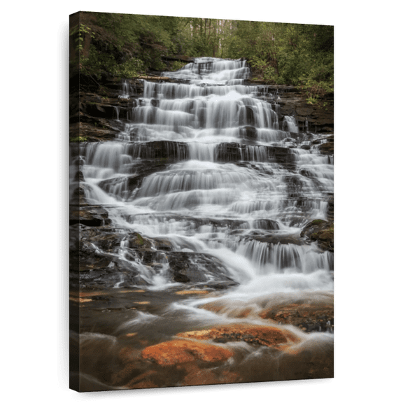 Elephant Stock Rocky Minnehaha Cascades Wall Art - Vertical Canvas Wall Art - Living Room Wall Decor - Nature Canvas - Gray And Brown Decor - 8" x 12"