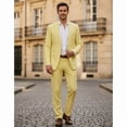 thumbnail image 3 of HBDesign Men's 2 Piece Seersucker Suit Set Lightweight Breathable Striped Blazer Pants for Business Casual Wedding Daily Wear Multiple Colors, 3 of 7