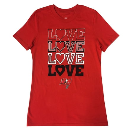 NFL Team Buccaneers Girls' Love Shirt Red X-Large