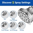 thumbnail image 6 of Ultrimkit Double Shower Head for Couple, High Pressure Dual Showerhead Combo, Adjustable Height Shower Rod, 5-Setting Handheld Shower Head, 5-Setting Handheld Shower Head, Chrome, 6 of 9