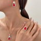 thumbnail image 4 of Conjunto de collar y pendientes con colgante de gota de agua de cristal para mujer y niña, pulsera, collar y pendientes, regalo de San Valentín, collar de aleación., 4 of 5