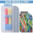 thumbnail image 5 of NOGIS Straw Holder for Cabinet Door Silicone Straw Storage Organizer Box Cabinet Reusable with Adhesive Magnetic Mounting Drainage Hole for Kitchen Countertop Utensils Makeup Brush (Blue), 5 of 6