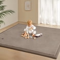 thumbnail image 3 of Teler Baby Play Mat for Floor, 1.3" Thick Foam 47"×47" Playmat, Ultra-Soft Plush Feel & Non-Slip Backing Safe for Infants, Toddlers Crawling, Brown, 3 of 10