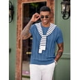 thumbnail image 4 of COOFANDY Men' T-Shirts Short Sleeve Knit Sweater Shirt Casual Crewneck Ribbed Pullover Tees Basic Tops, 4 of 6