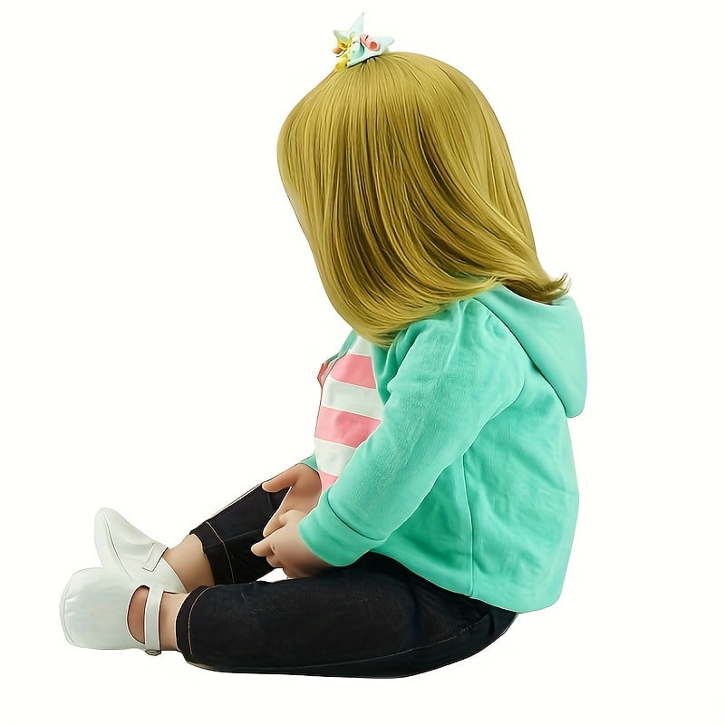 iCradle Reborn Baby Dolls Girl 18 Inch 45 cm Realistic Newborn Baby Doll Soft Cloth Body Real Life Baby Doll Xmas Gift Set for Kids Age 3+