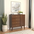 thumbnail image 3 of Wright Home Commode en Bois du Milieu du Siècle avec 2 Étagères en Cerisier, 3 of 18