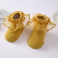 thumbnail image 5 of Princess Newborn Baby Girls Socks Lace Ruffles Frilly Ankle Dress Socks Non-Slip Cotton Socks for Infant Toddler, 5 of 7