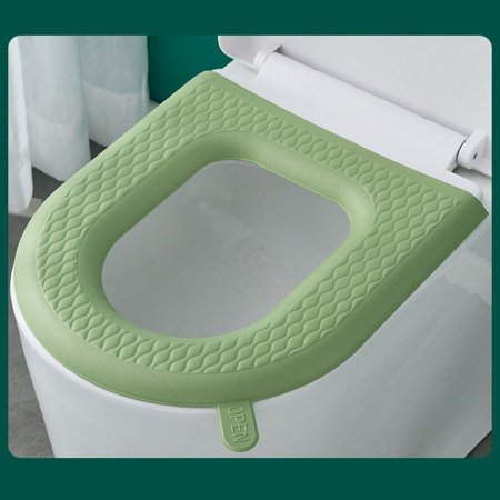 Washable Silicone Household Reusable Toilet Seat Cushion Toilet Cover Toilet Seat Pad Bathroom Accessories GREEN