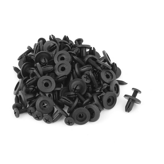 Unique Bargains 50 Pcs 6mm Hole Plastic Push Type Rivet Retainer Fastener Bumper Pin Clips