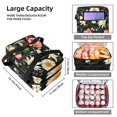 thumbnail image 3 of Fragmented Flowers Double Layered Insulated Lunch Bag with Two Compartments, Large Capacity, Refrigeration Function, and Hand-Carrying - 7.1x11.4x16.1 Inches, 3 of 6